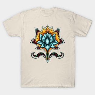 Blue yoga lotus flower, spirituality lotus T-Shirt